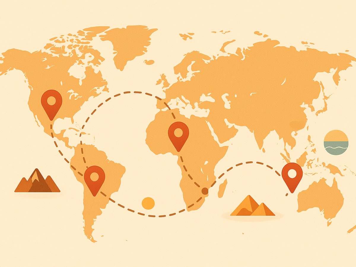 Road trip destinations map