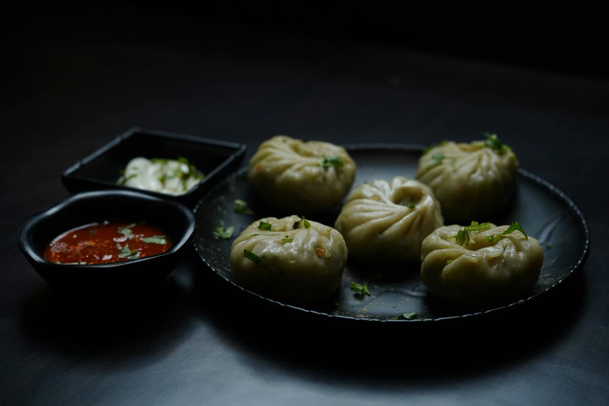 Vegetarian Bhutan-style dishes and momos