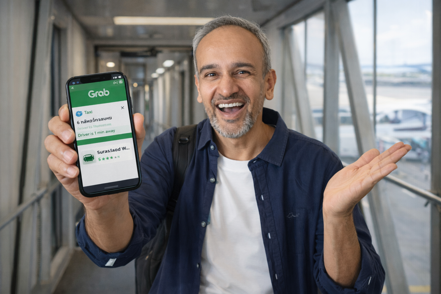 Traveler successfully booking a ride after activating eSIM